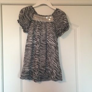 Sparkly zebra loose shirt.